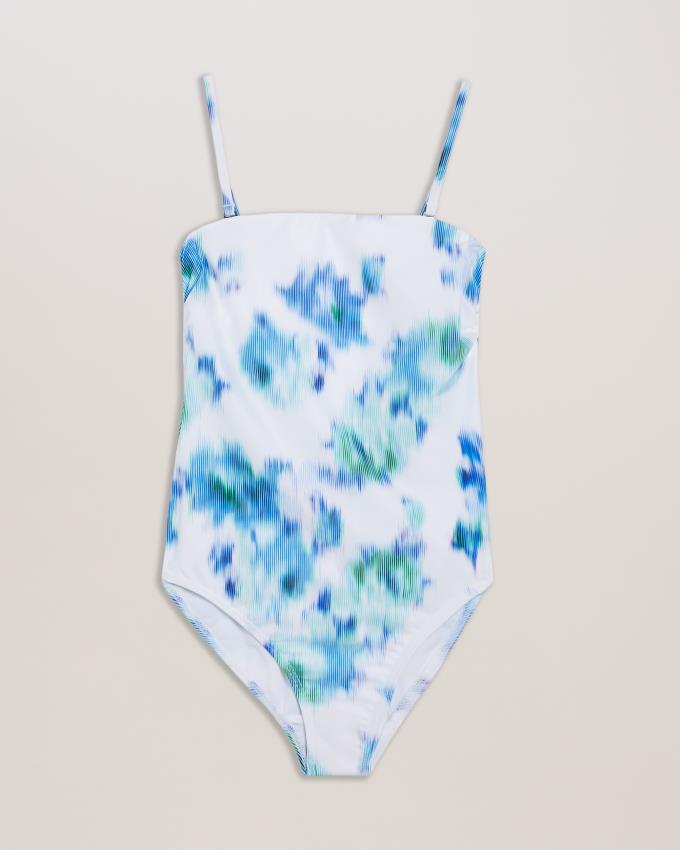 Maillot de Bain Ted Baker Printed Bandeau Low Back Blanche Femme | ZXK-94354102